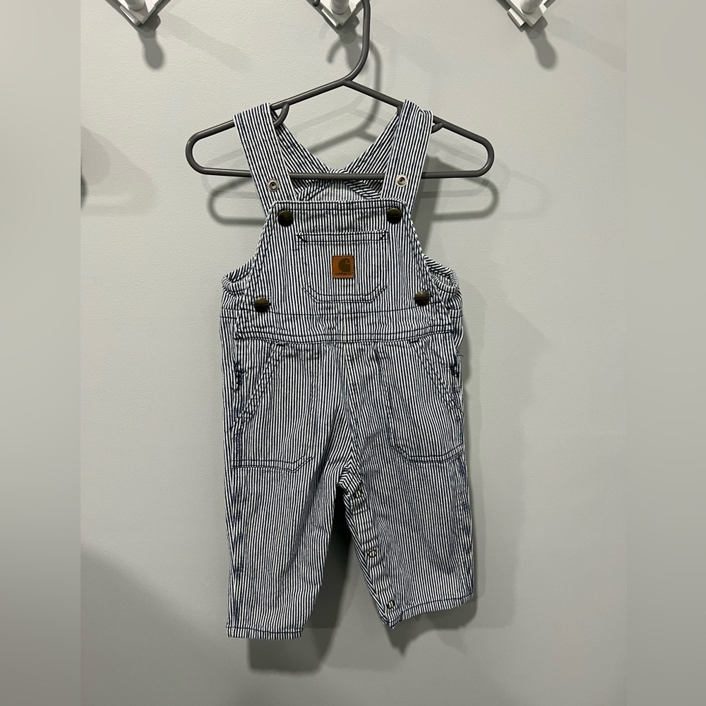 Carhartt Kids Striped Overalls - Black and White